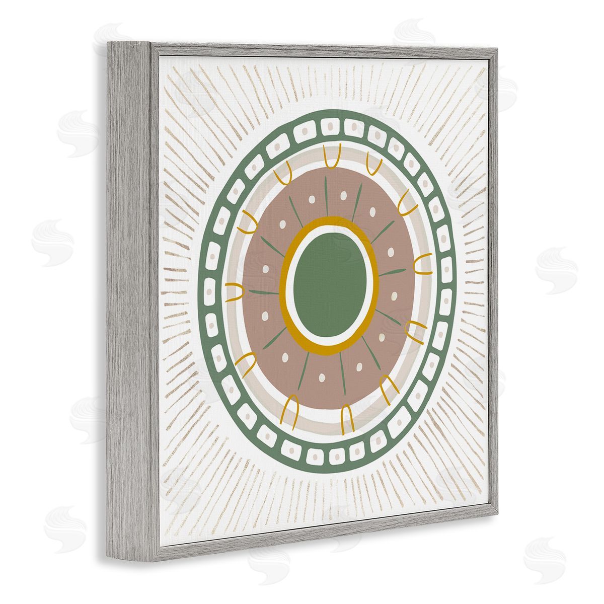 Ziwei Li Geometric Abstract Eye Fractal Gray Framed Glicee Wall Art Print