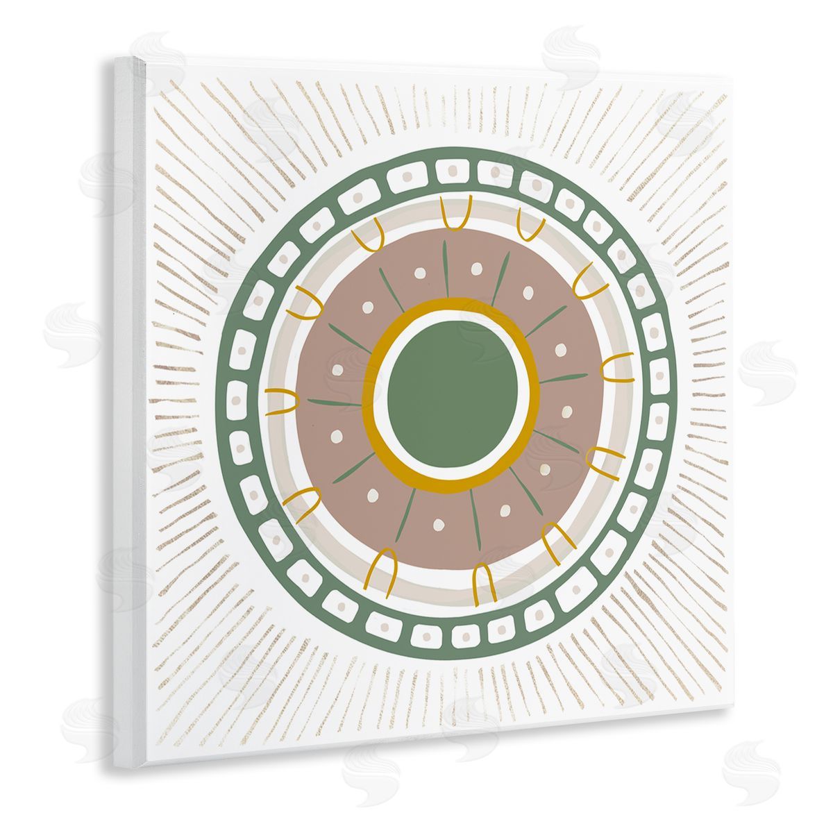 Ziwei Li Geometric Abstract Eye Fractal Wooden Wall Plaque Art Print