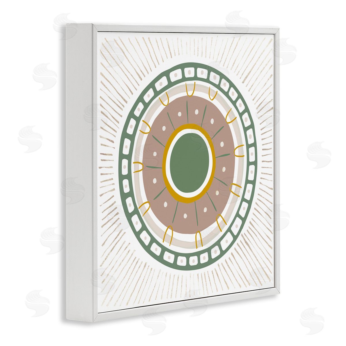 Ziwei Li Geometric Abstract Eye Fractal White Framed Glicee Wall Art Print