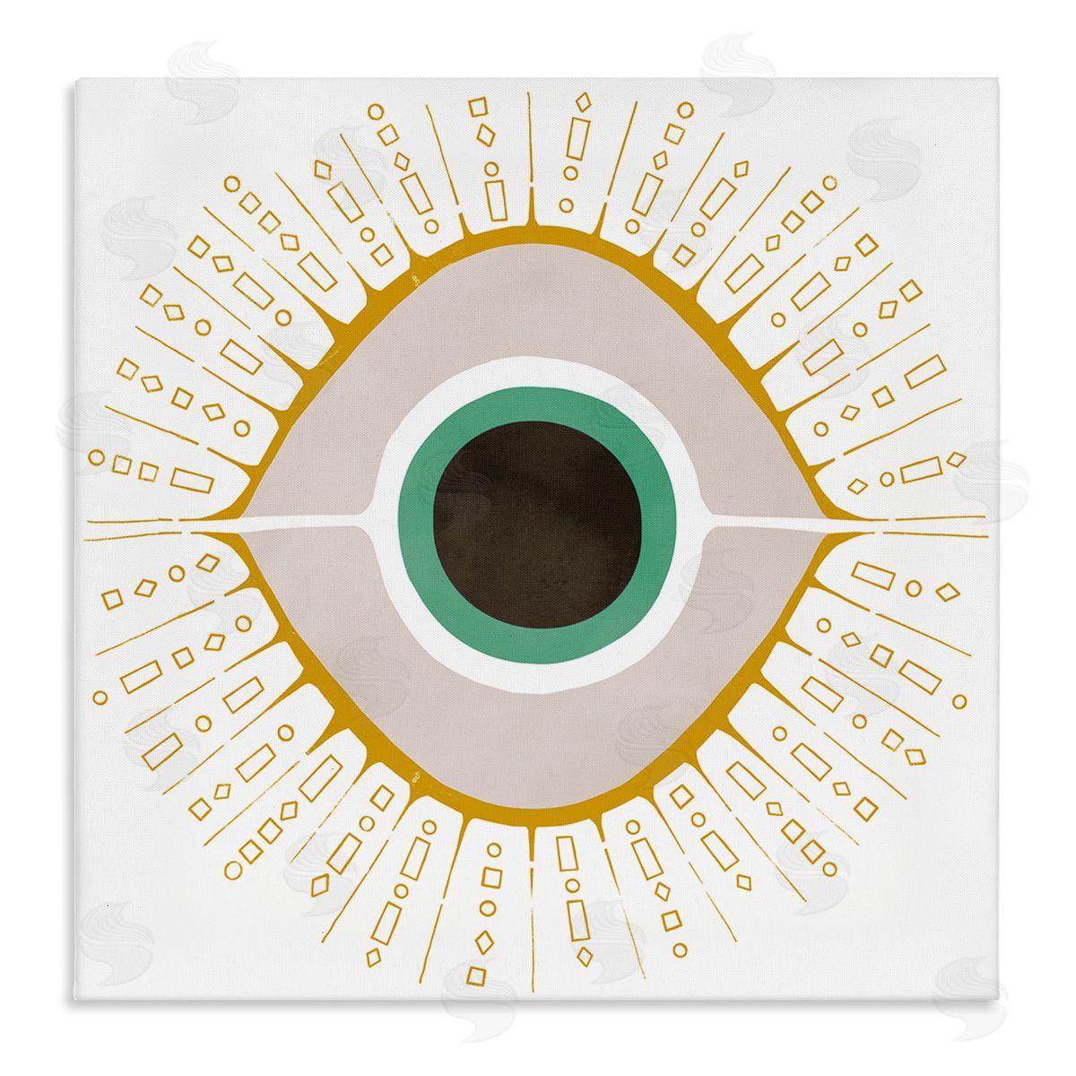 Ziwei Li Contemporary Evil Eye Symbol Stretched Canvas Wall Art Print