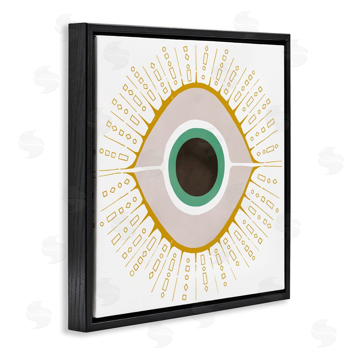 Ziwei Li Contemporary Evil Eye Symbol Black Floating Frame Canvas Wall Art Print