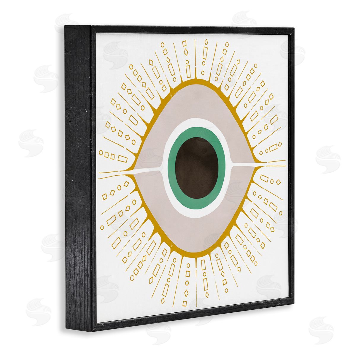 Ziwei Li Contemporary Evil Eye Symbol Black Framed Glicee Wall Art Print