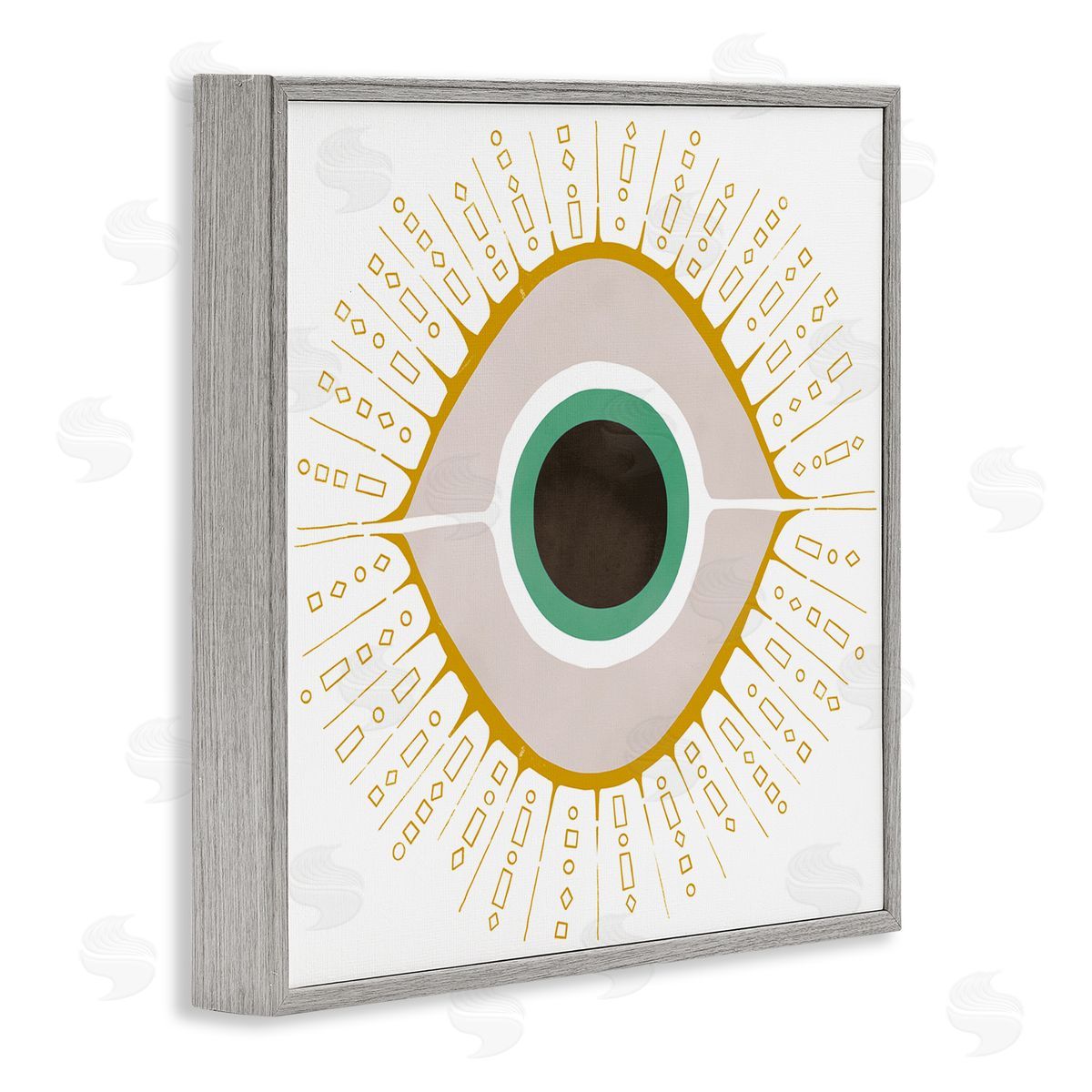Ziwei Li Contemporary Evil Eye Symbol Gray Framed Glicee Wall Art Print