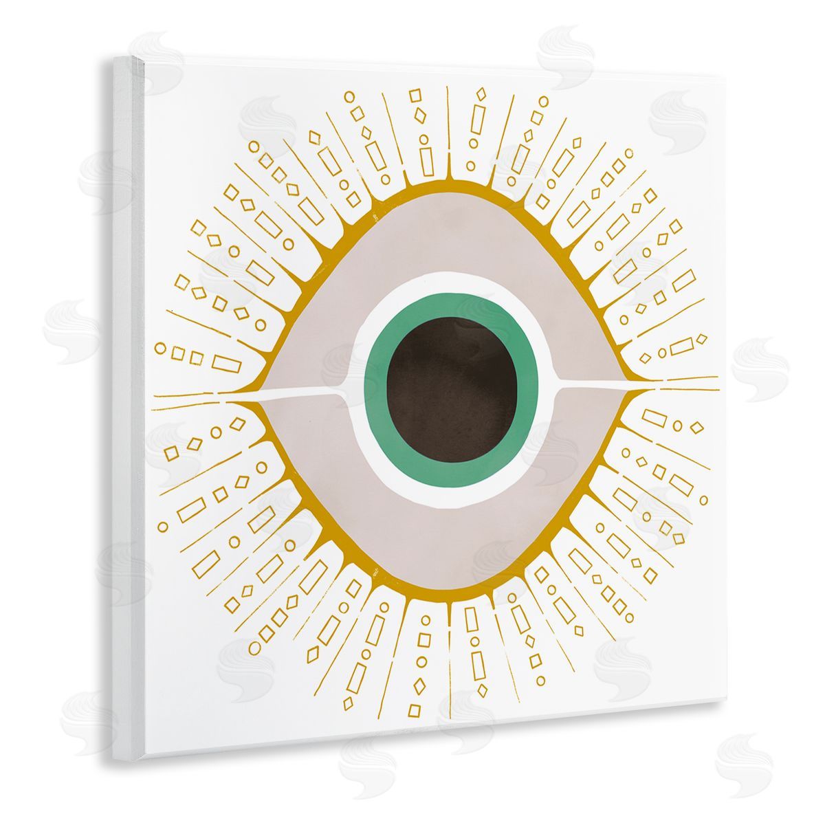 Ziwei Li Contemporary Evil Eye Symbol Wooden Wall Plaque Art Print