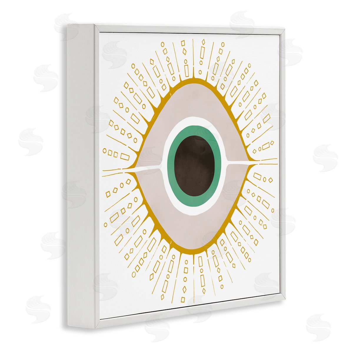 Ziwei Li Contemporary Evil Eye Symbol White Framed Glicee Wall Art Print