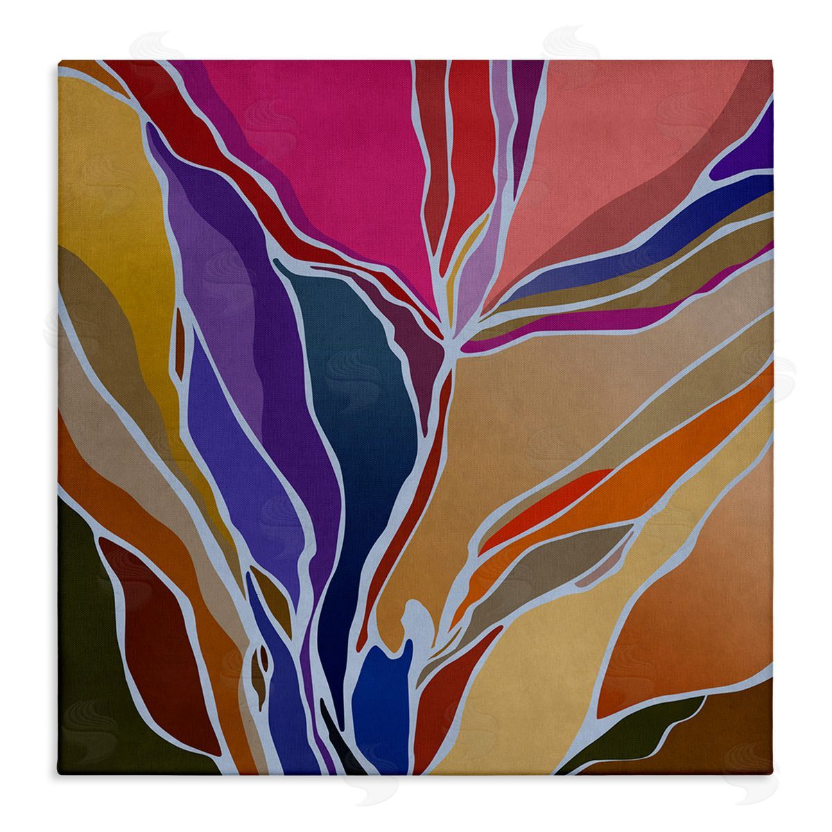 Angel Estevez Abstract Botanical Composition Stretched Canvas Wall Art Print