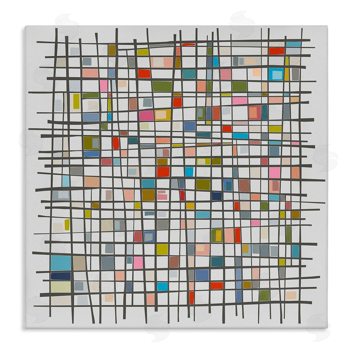 Angel Estevez Remembering Mondrian Abstraction Stretched Canvas Wall Art Print