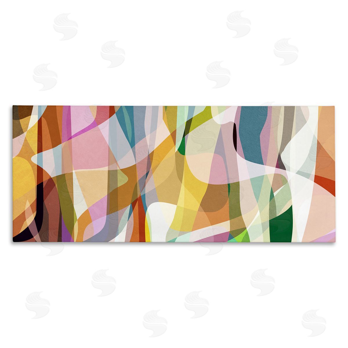 Angel Estevez Layered Contemporary Shapes Stretched Canvas Wall Art Print