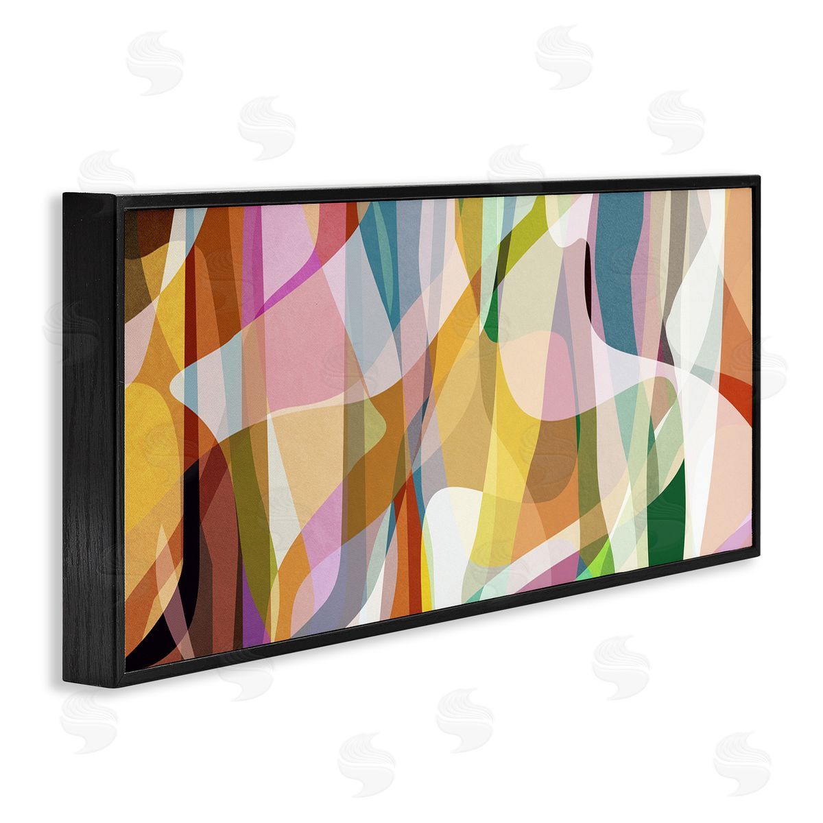 Angel Estevez Layered Contemporary Shapes Black Framed Glicee Wall Art Print