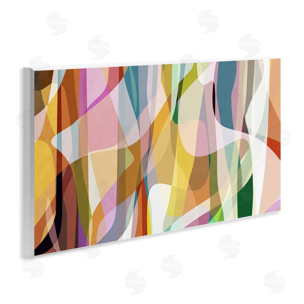 Angel Estevez Layered Contemporary Shapes Wooden Wall Plaque Art Print