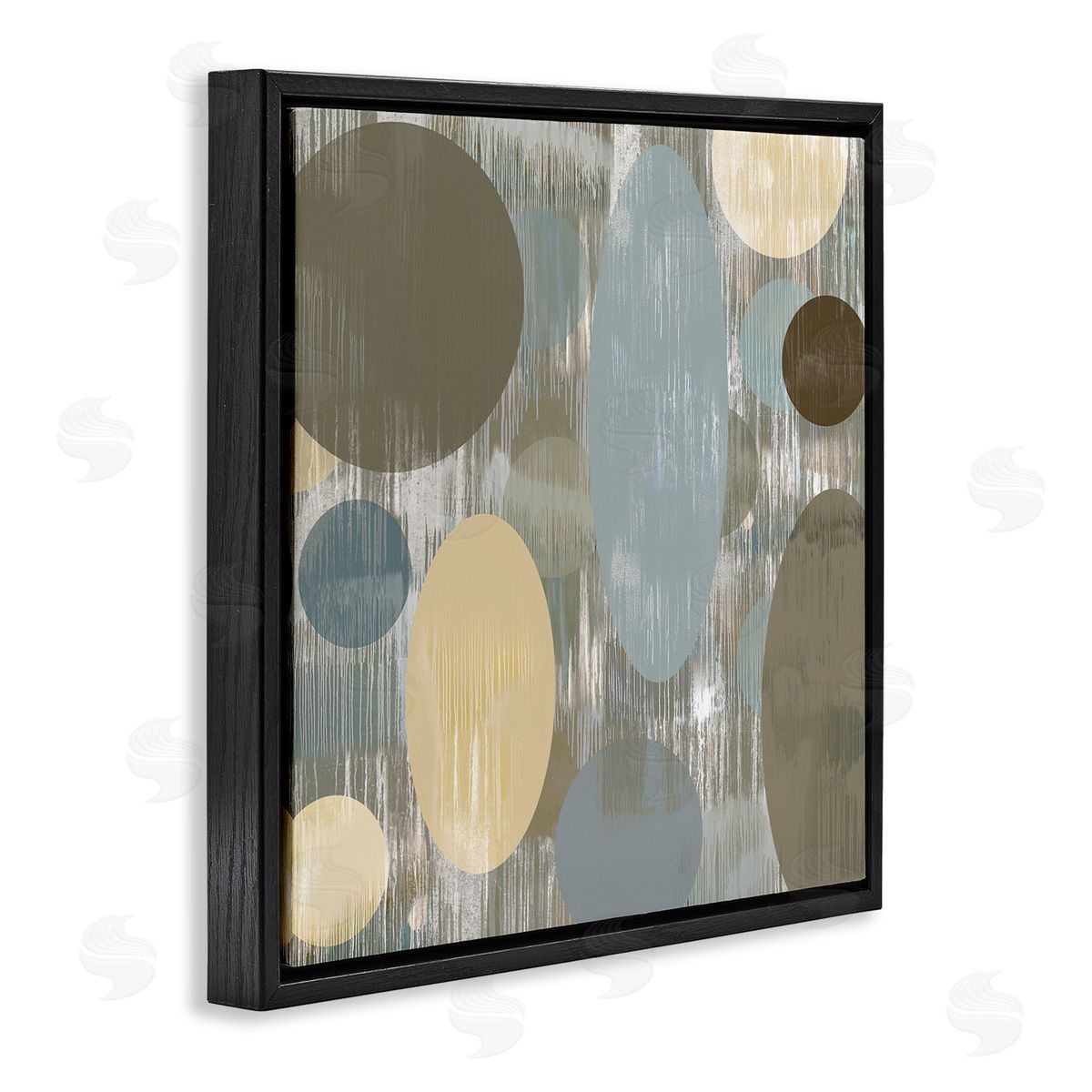 Brent Nelson Modern Ovals Abstraction Black Floating Frame Canvas Wall Art Print