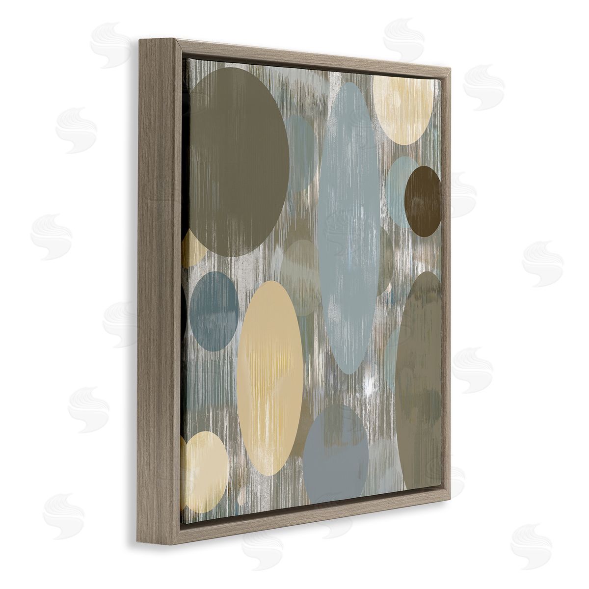 Brent Nelson Modern Ovals Abstraction Brown Floating Frame Canvas Wall Art Print
