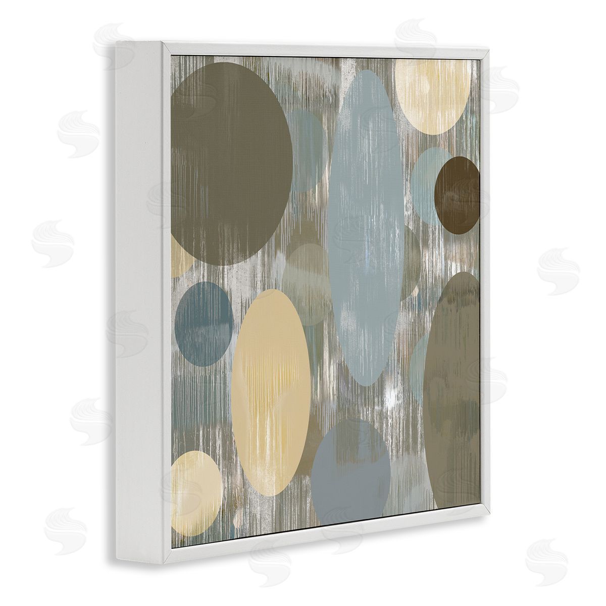 Brent Nelson Modern Ovals Abstraction White Framed Glicee Wall Art Print