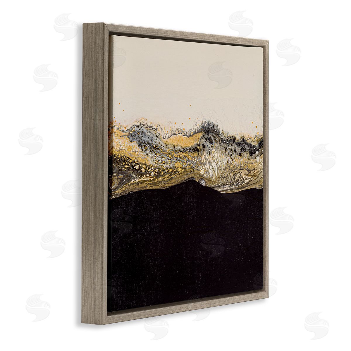 Ruth Fromstein Glam & Black Splash Brown Floating Frame Canvas Wall Art Print