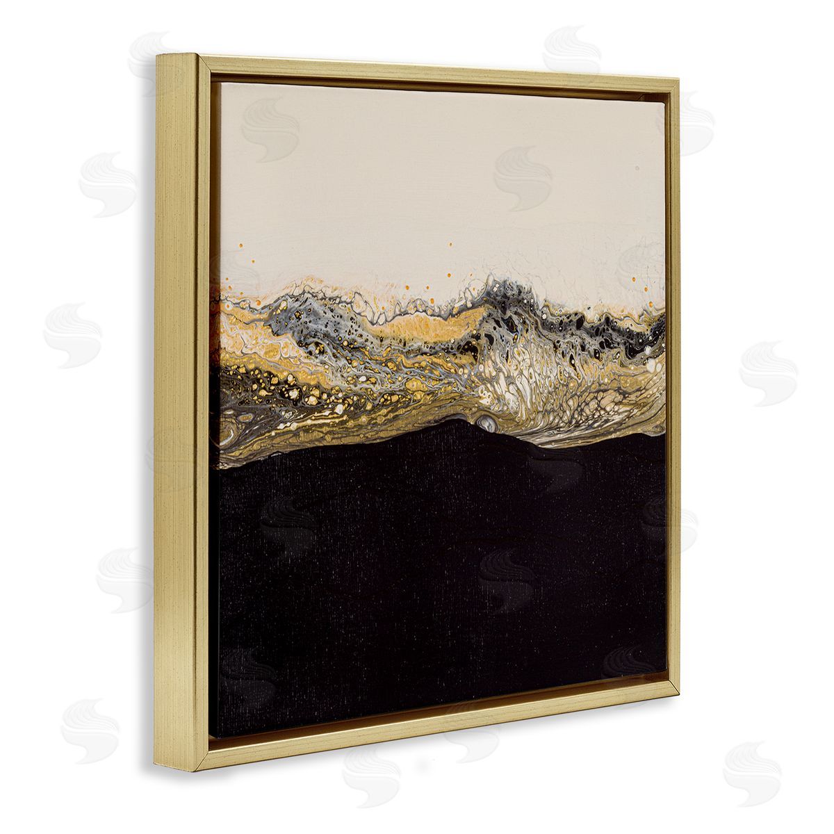 Ruth Fromstein Glam & Black Splash Gold Floating Frame Canvas Wall Art Print
