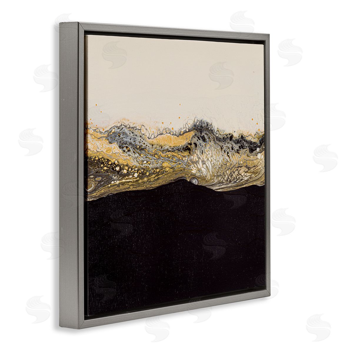 Ruth Fromstein Glam & Black Splash Gray Floating Frame Canvas Wall Art Print