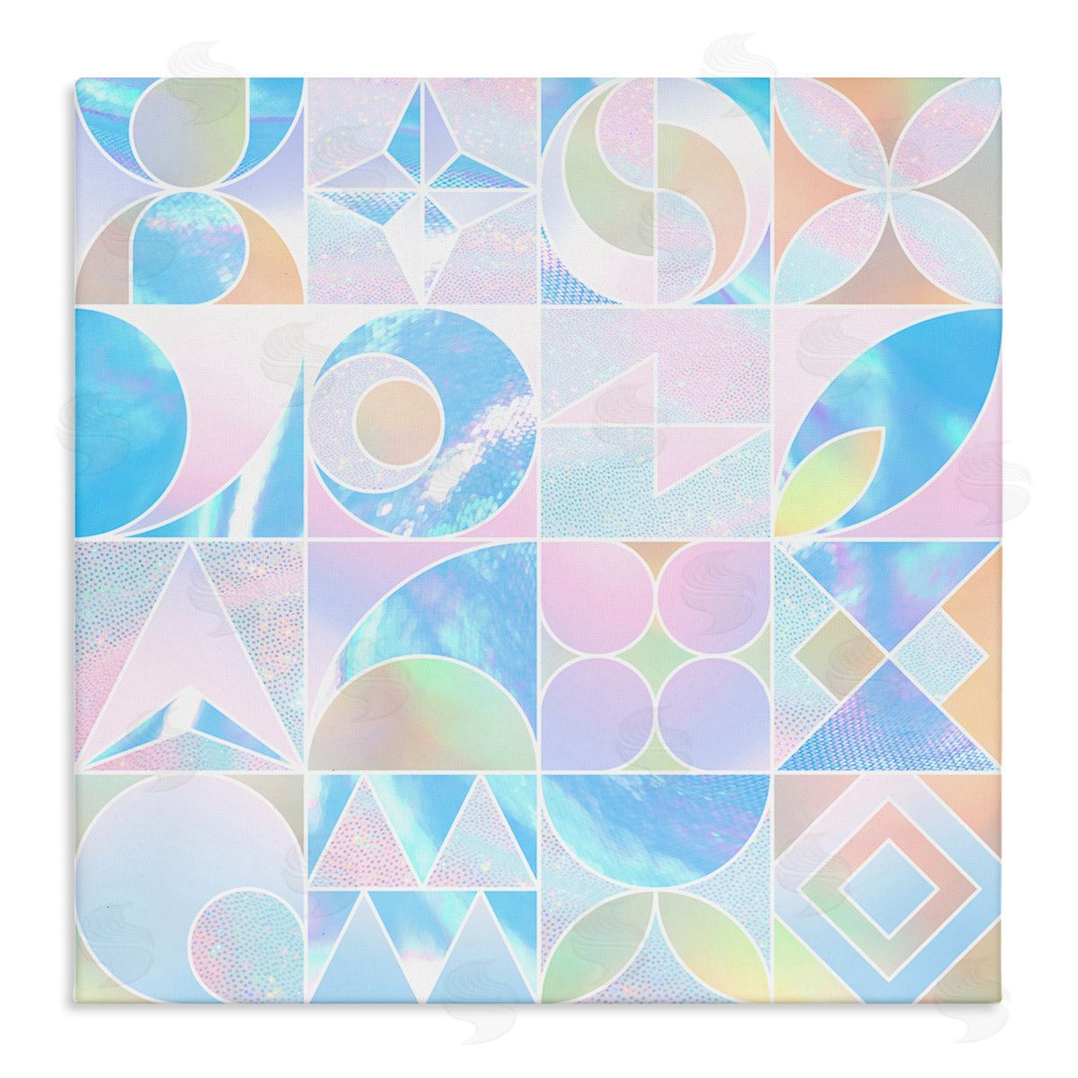 Ziwei Li Geometric Pastels Varied Shapes Stretched Canvas Wall Art Print