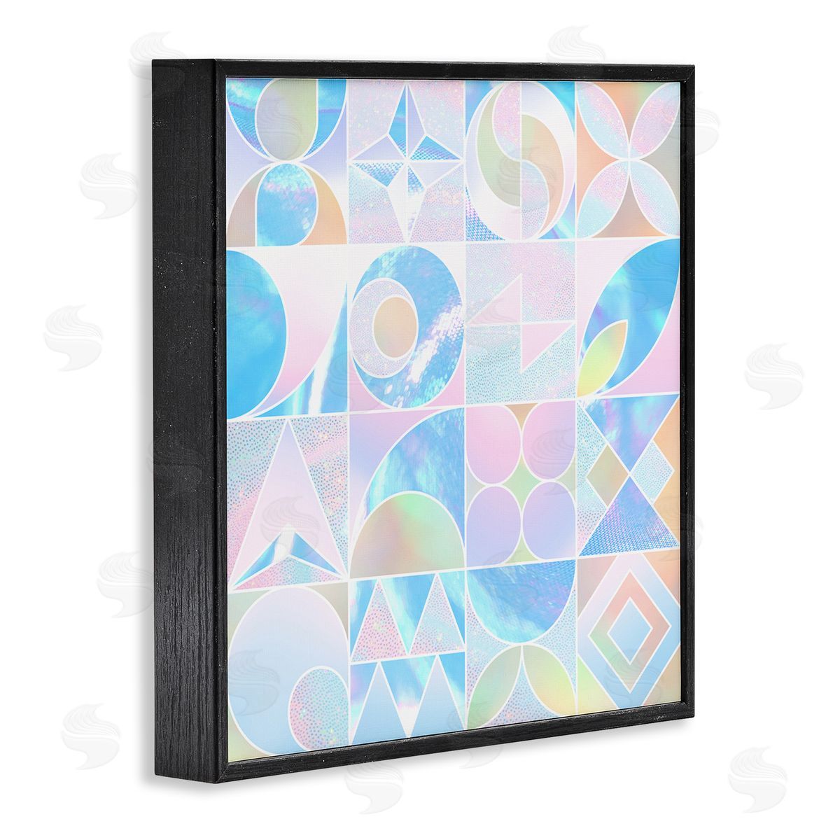 Ziwei Li Geometric Pastels Varied Shapes Black Framed Glicee Wall Art Print