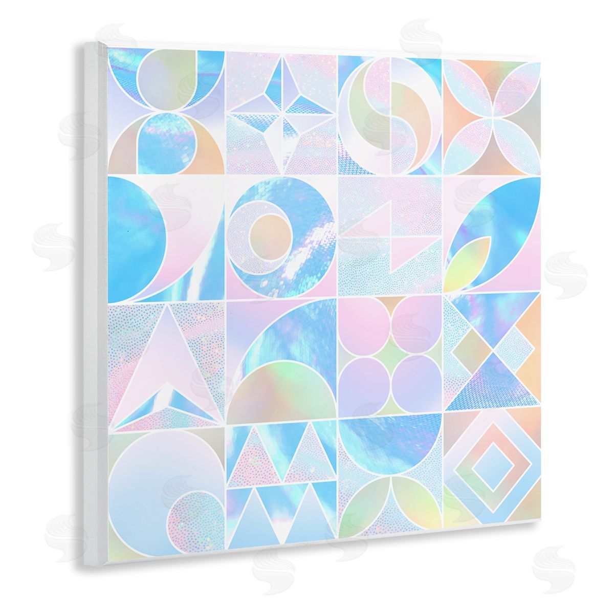 Ziwei Li Geometric Pastels Varied Shapes Wooden Wall Plaque Art Print