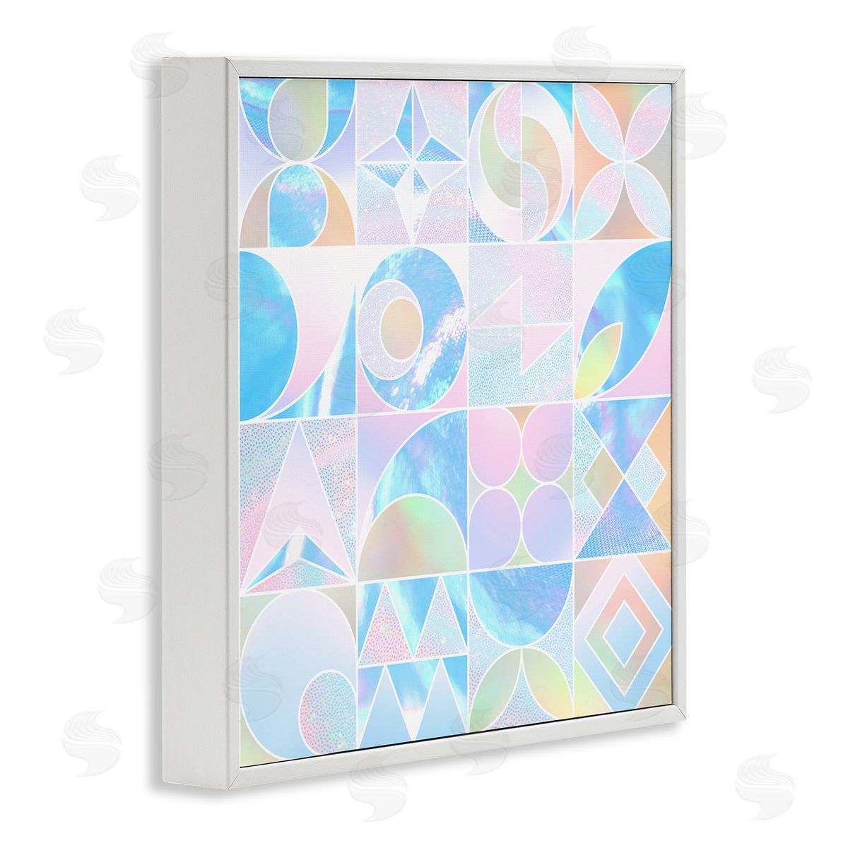 Ziwei Li Geometric Pastels Varied Shapes White Framed Glicee Wall Art Print