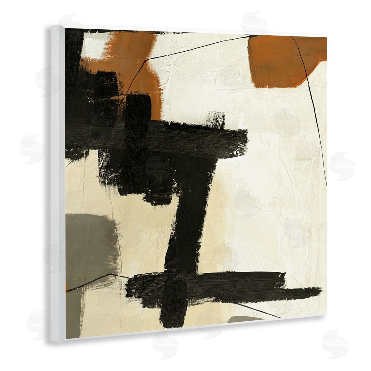 Design Fabrikken Beige Contemporary Abstraction Wooden Wall Plaque Art Print