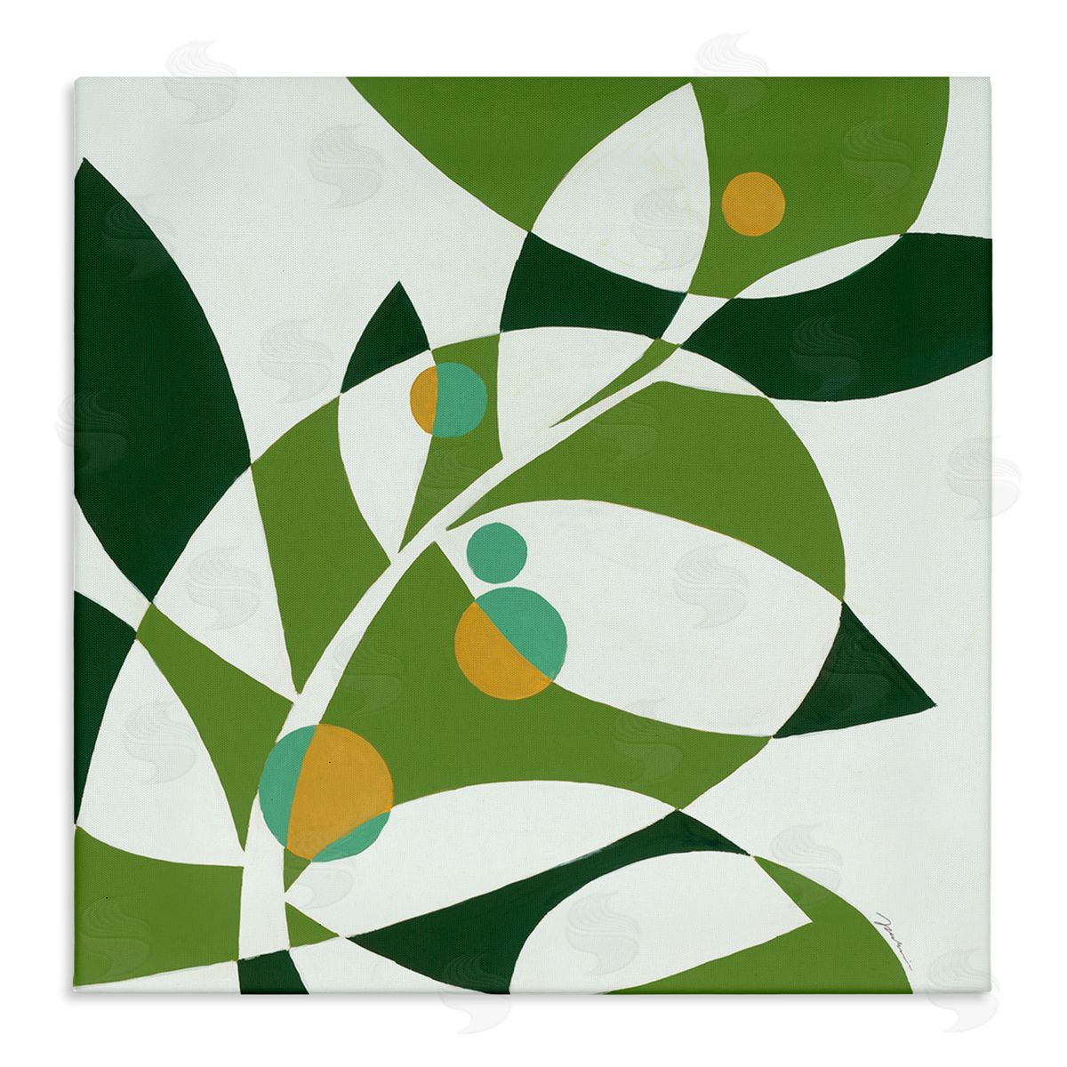 Liz Jardine Botanical Abstract Leaf Stretched Canvas Wall Art Print