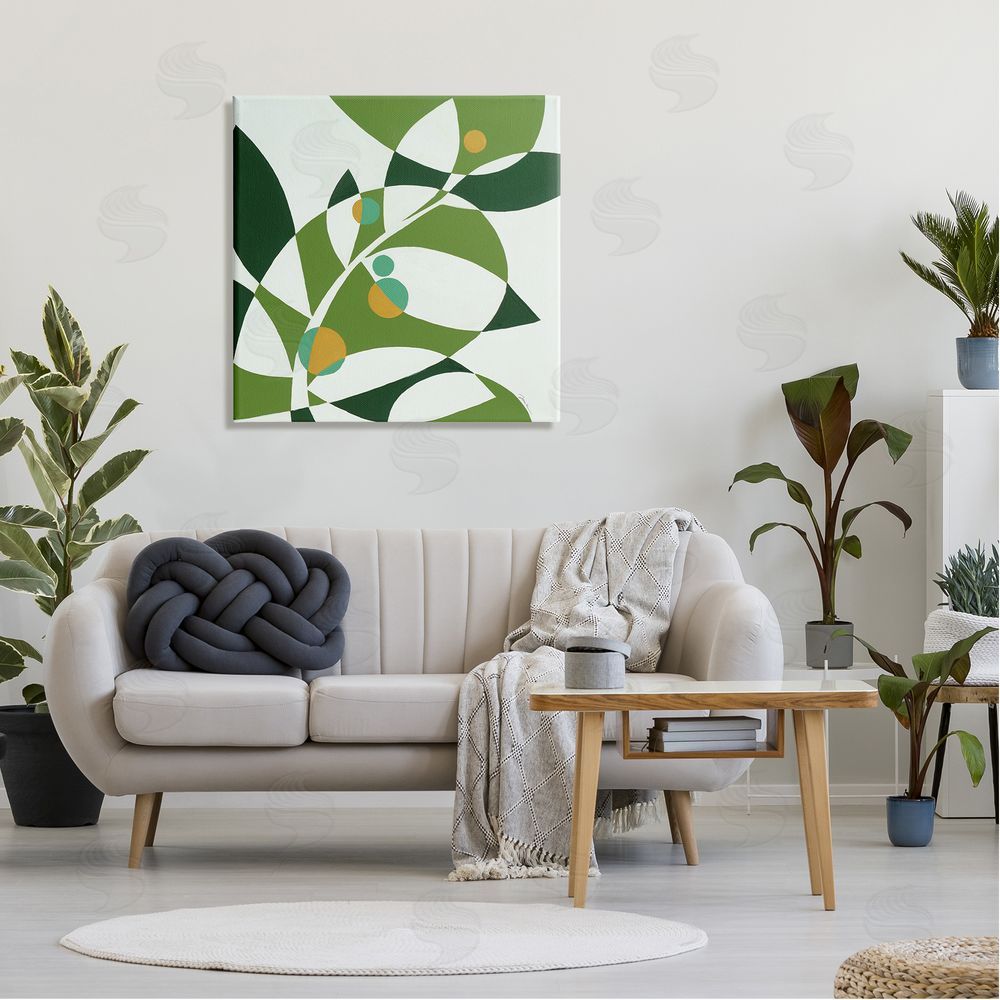 Liz Jardine Botanical Abstract Leaf Canvas Wall Art in Room