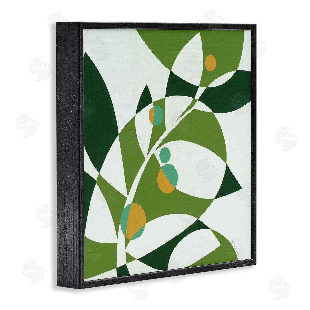 Liz Jardine Botanical Abstract Leaf Black Framed Glicee Wall Art Print