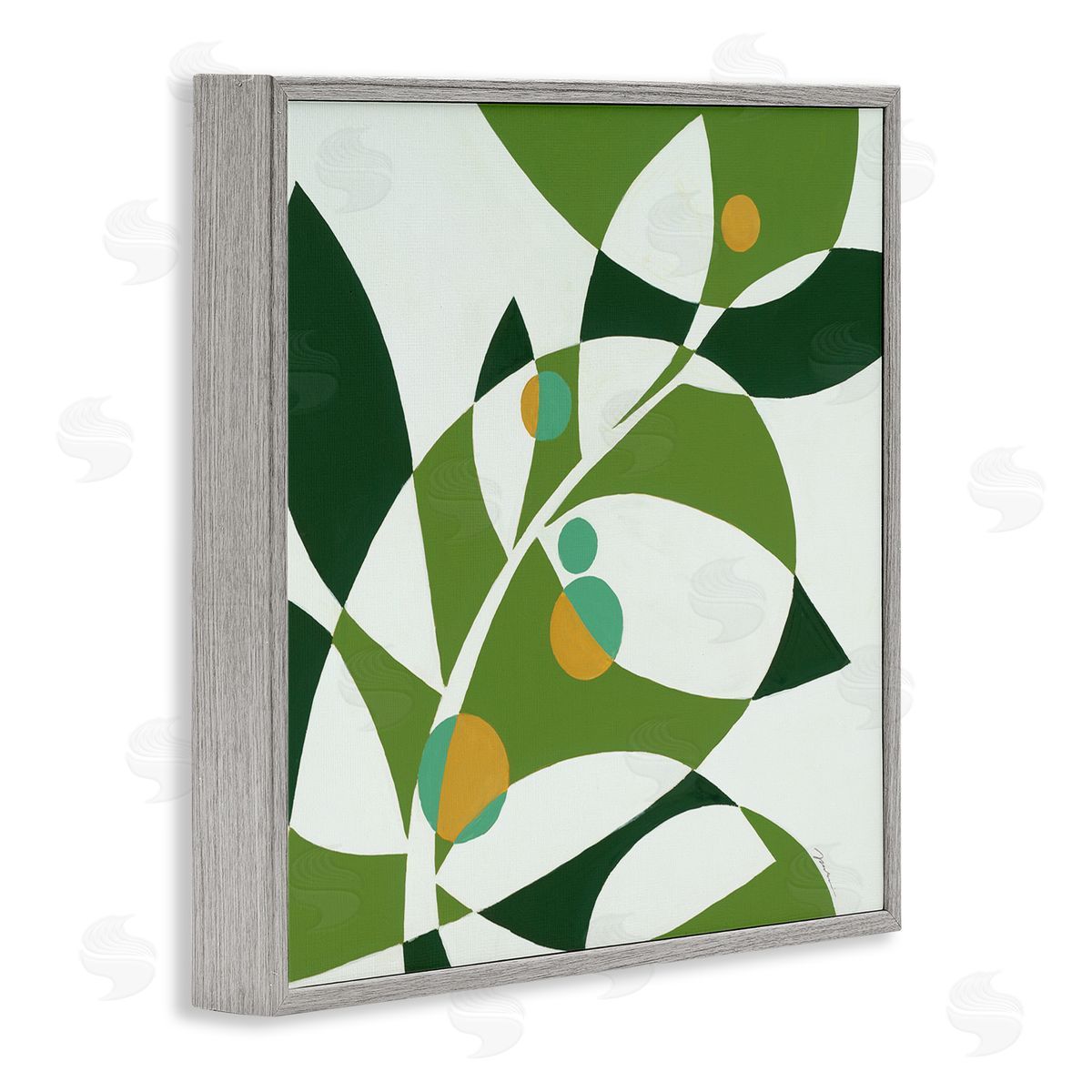 Liz Jardine Botanical Abstract Leaf Gray Framed Glicee Wall Art Print