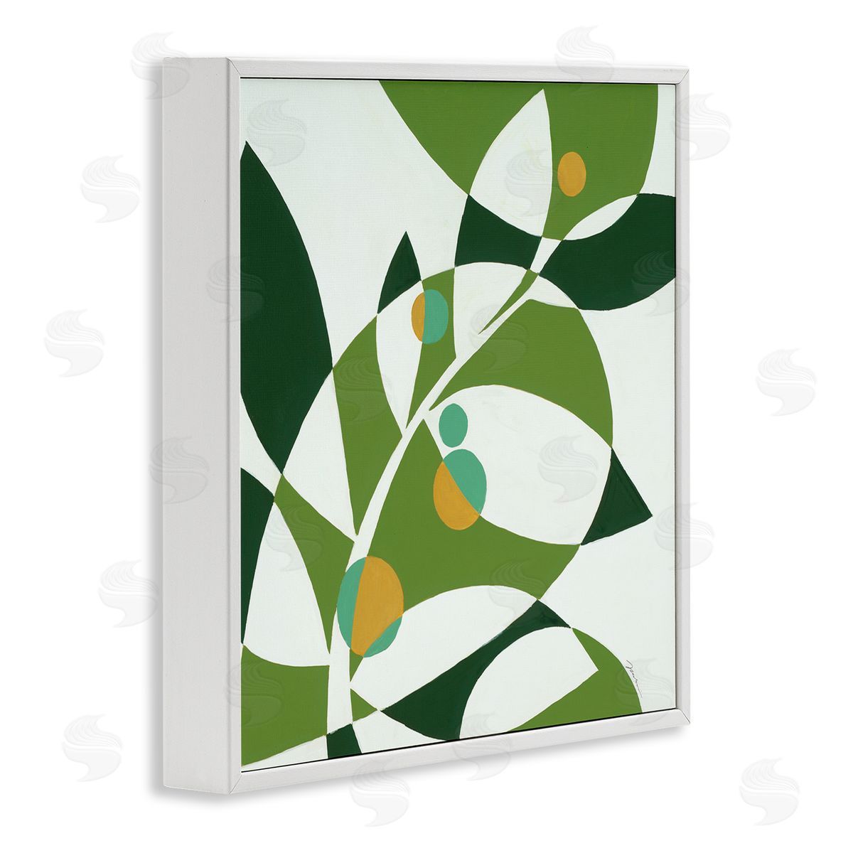 Liz Jardine Botanical Abstract Leaf White Framed Glicee Wall Art Print
