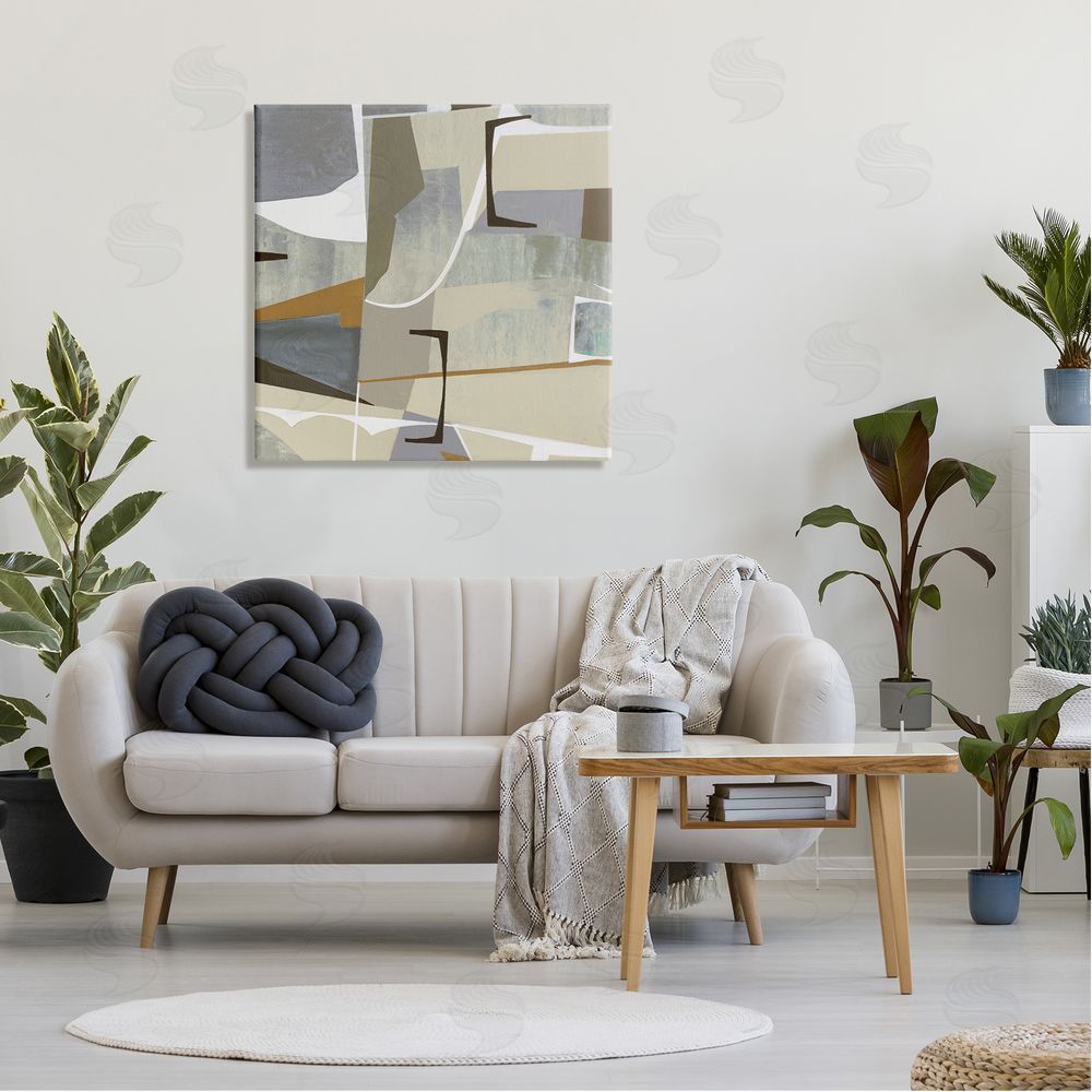 Liz Jardine Retro Geometric Composition Canvas Wall Art in Room