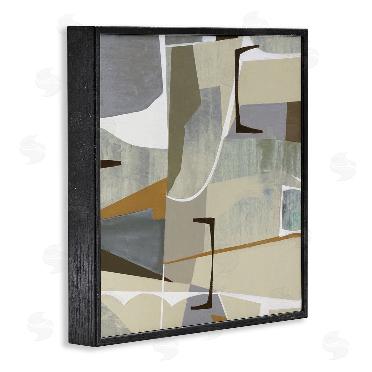 Liz Jardine Retro Geometric Composition Black Framed Glicee Wall Art Print