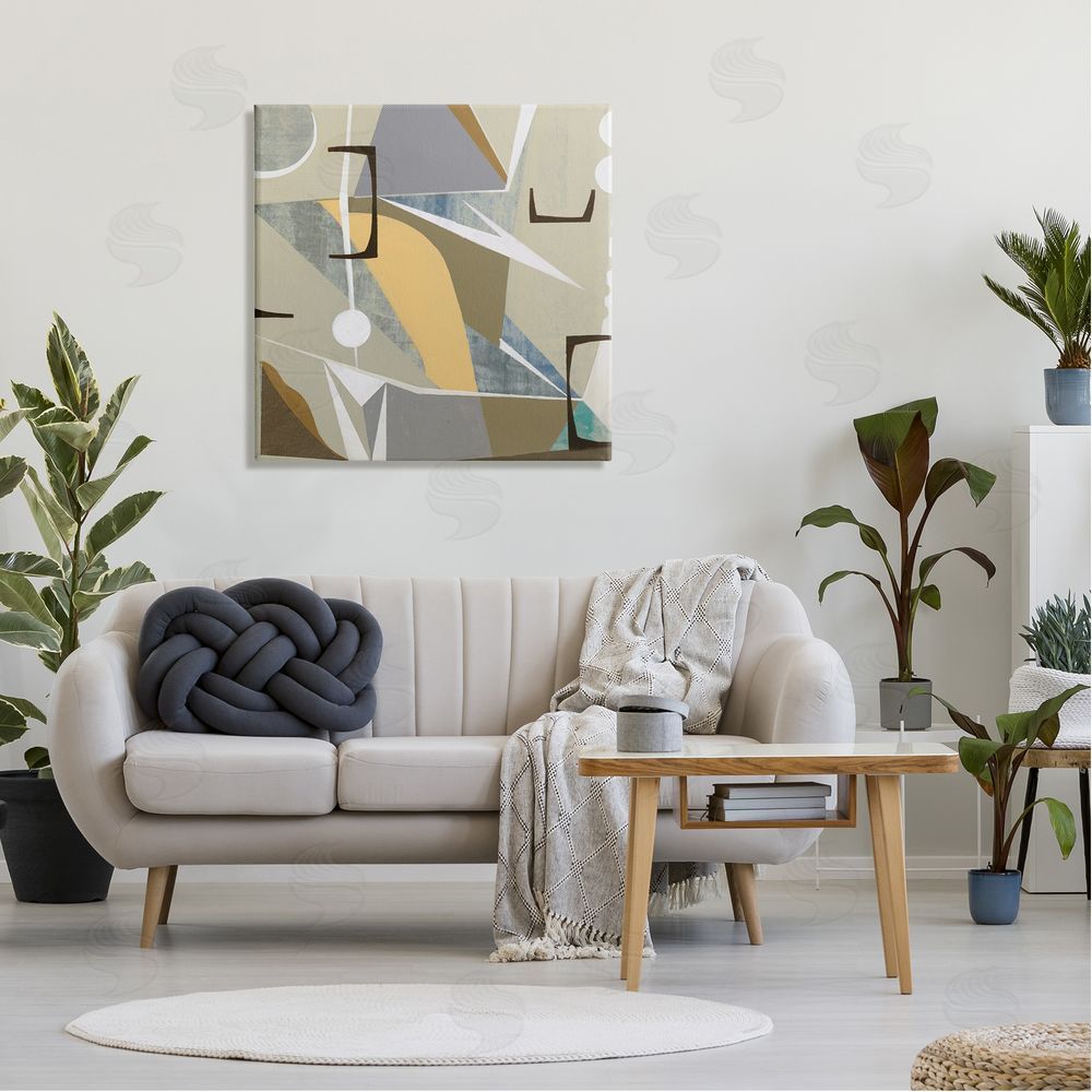 Liz Jardine Beige Modern Composition Canvas Wall Art in Room