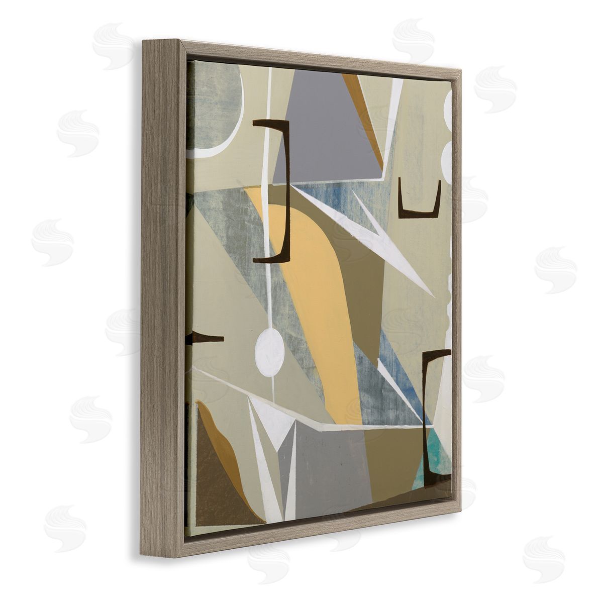Liz Jardine Beige Modern Composition Brown Floating Frame Canvas Wall Art Print