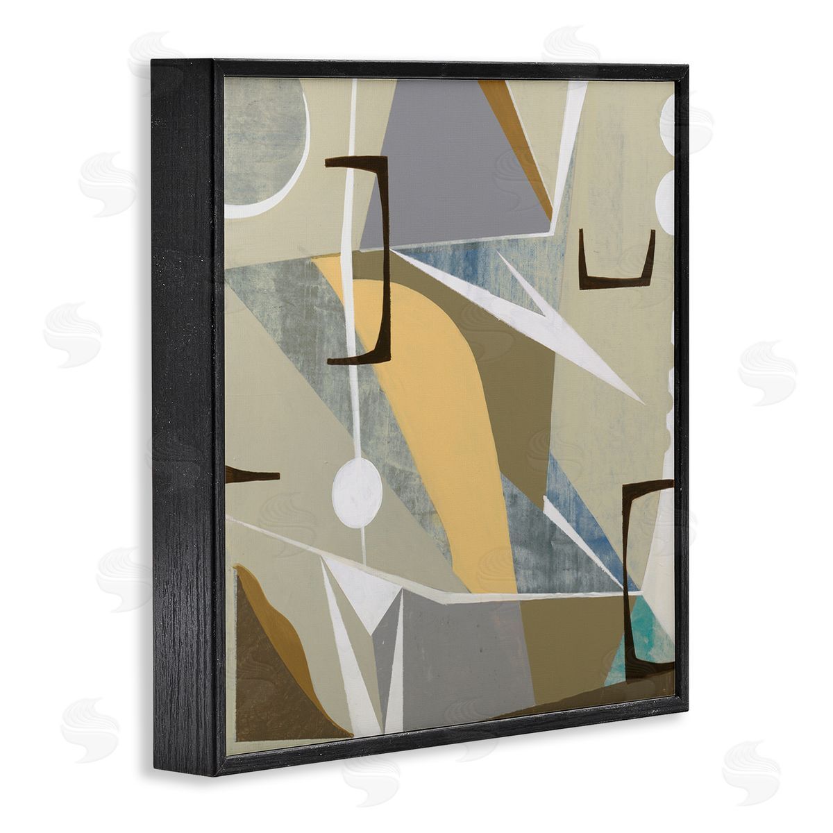 Liz Jardine Beige Modern Composition Black Framed Glicee Wall Art Print