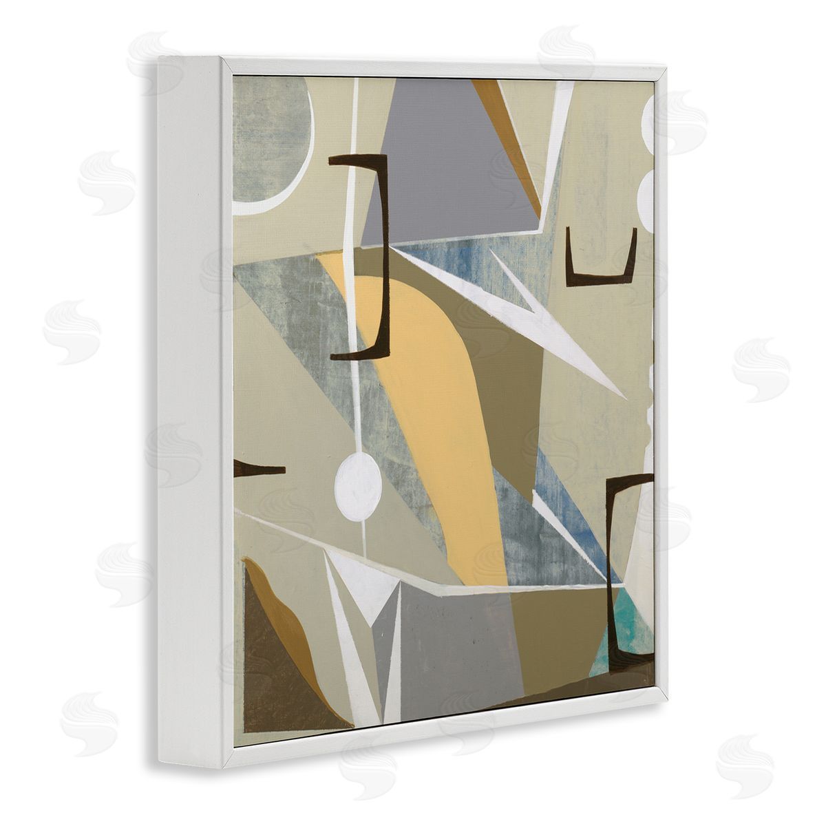 Liz Jardine Beige Modern Composition White Framed Glicee Wall Art Print