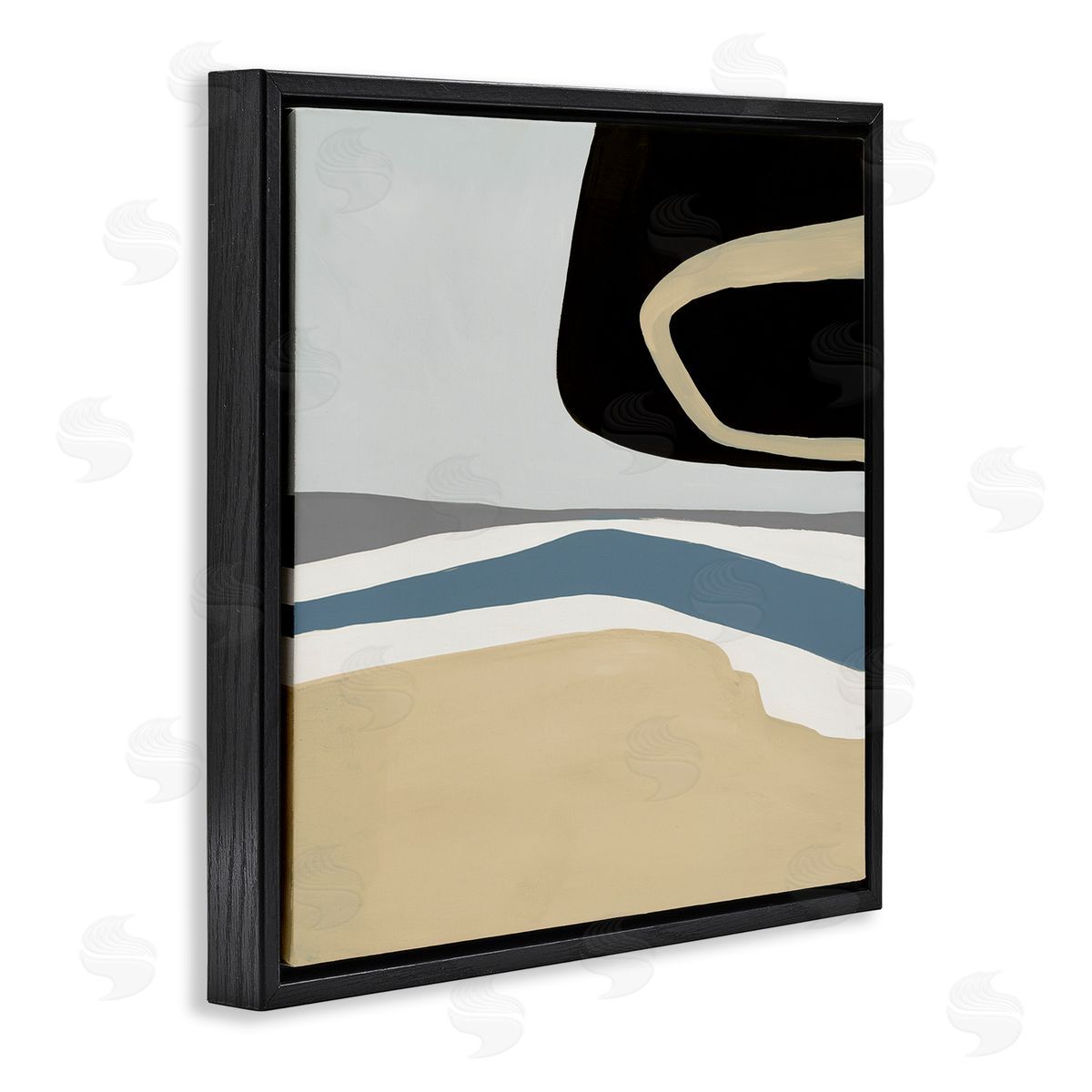 Ruth Fromstein Modern Asymmetrical Composition Black Floating Frame Canvas Wall Art Print