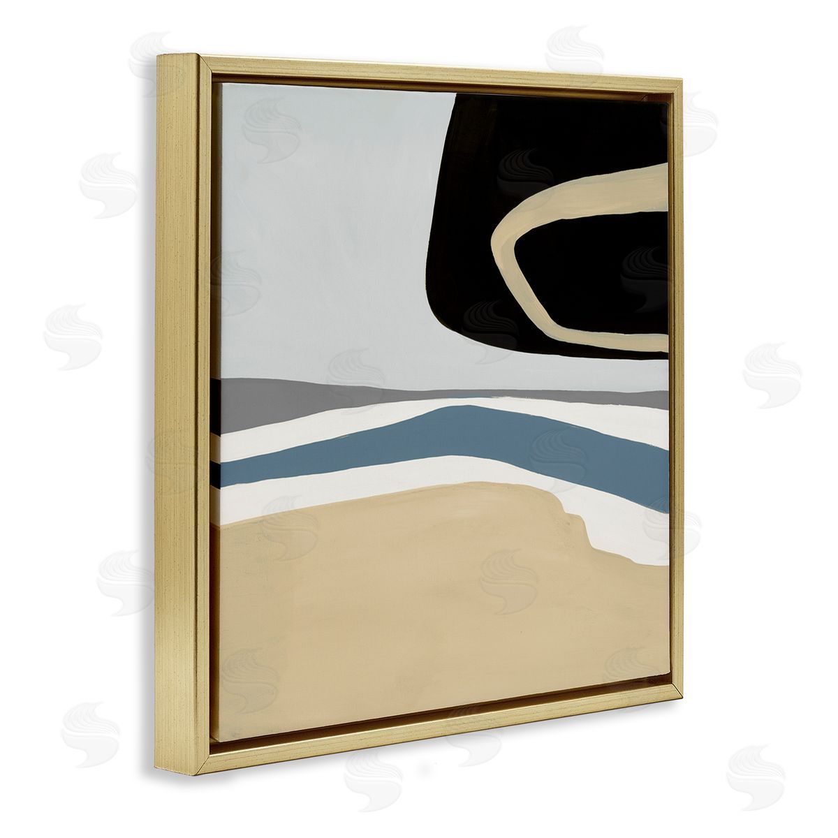 Ruth Fromstein Modern Asymmetrical Composition Gold Floating Frame Canvas Wall Art Print