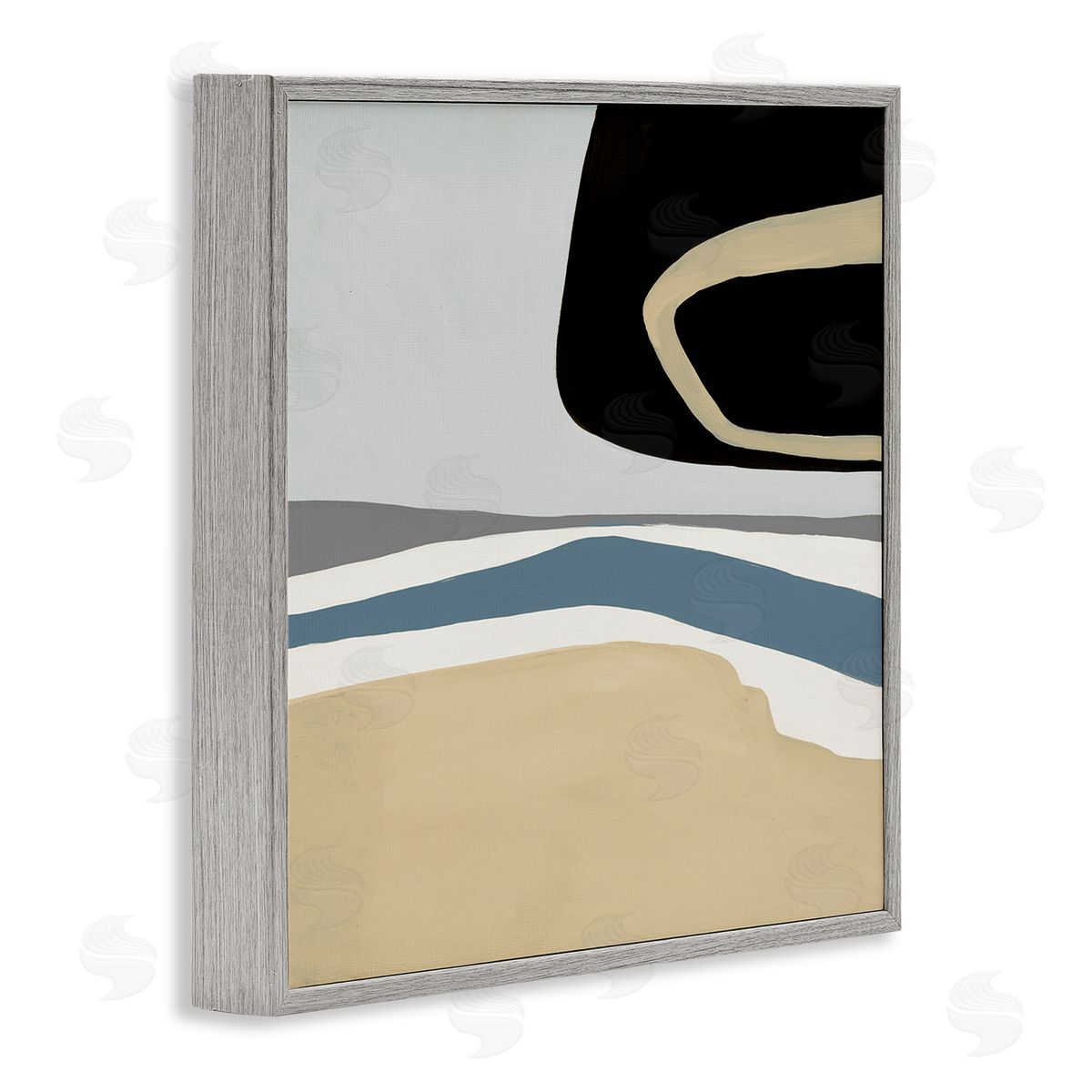 Ruth Fromstein Modern Asymmetrical Composition Gray Framed Glicee Wall Art Print