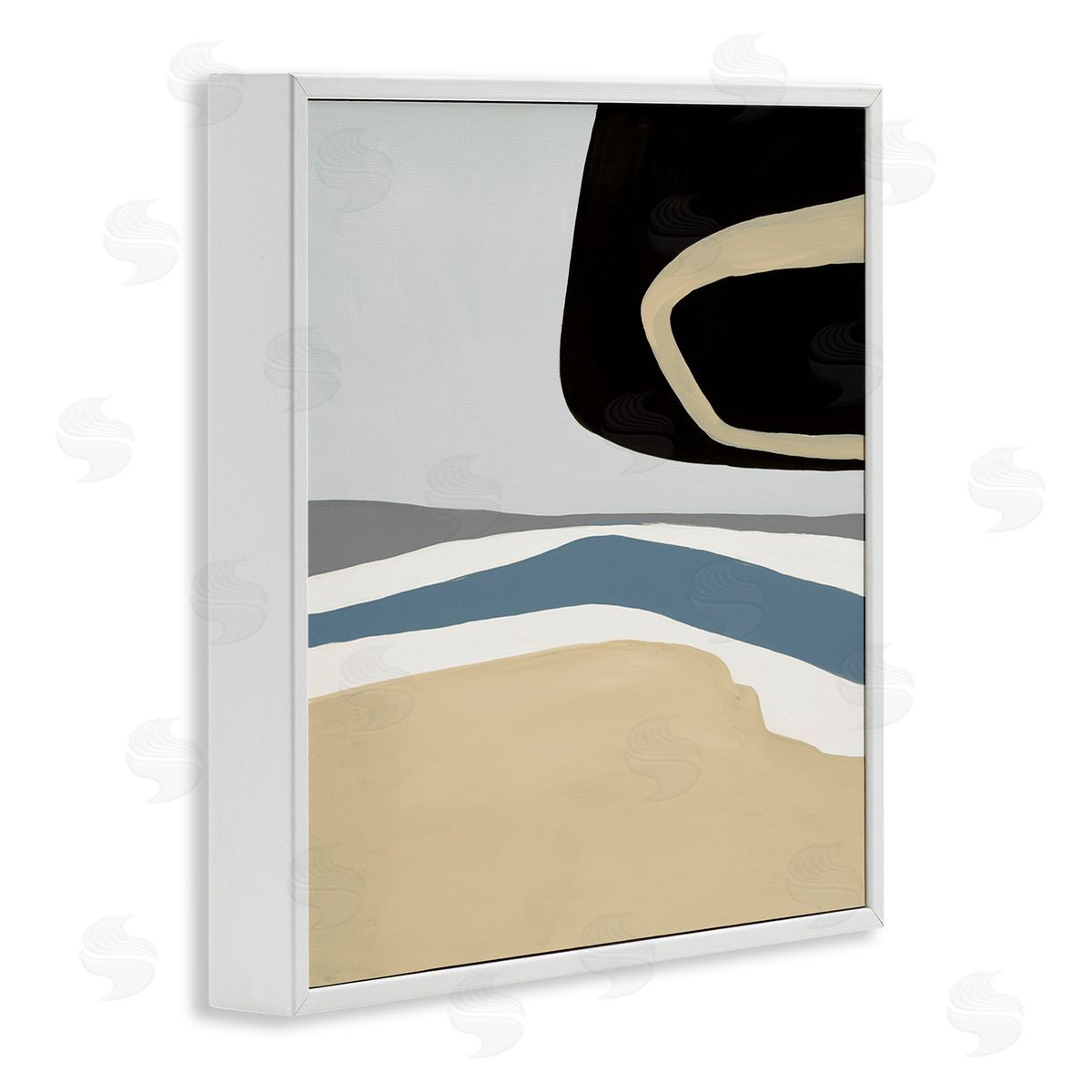 Ruth Fromstein Modern Asymmetrical Composition White Framed Glicee Wall Art Print