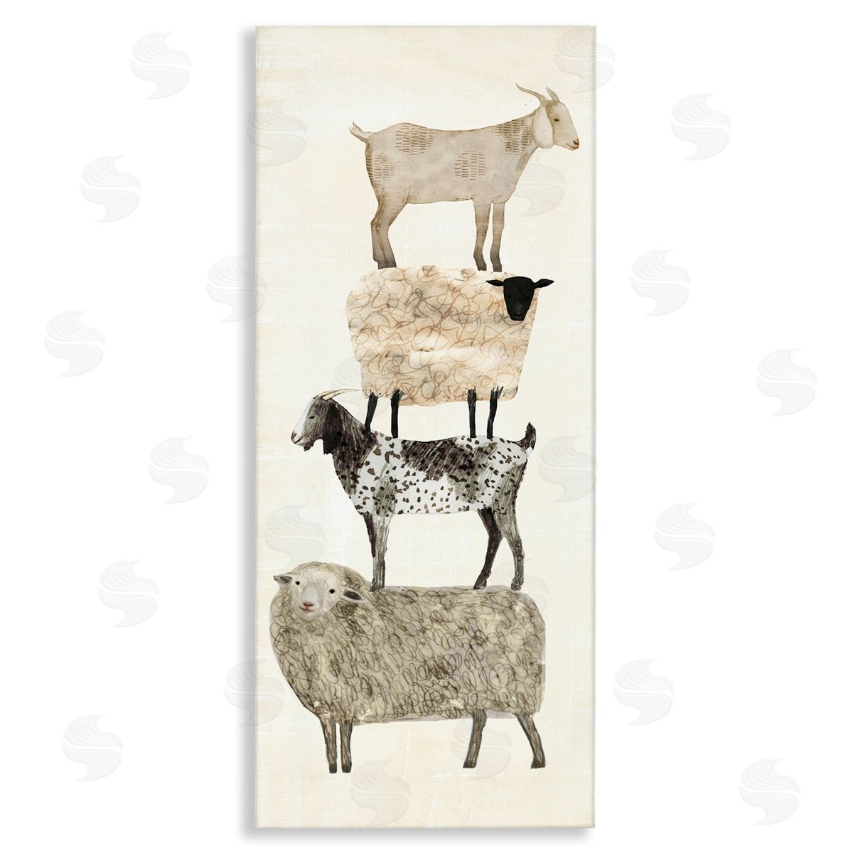 Stacked Sheep & Goats Canvas Wall Art, Home Decor by Victoria Borges