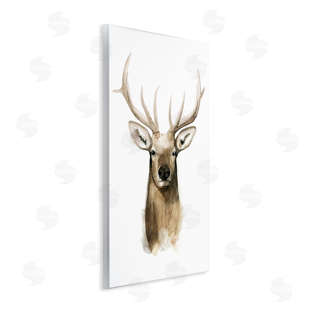 Deer Portrait Watercolor Wood Plaque Wall Art, Home Decor by Grace Popp