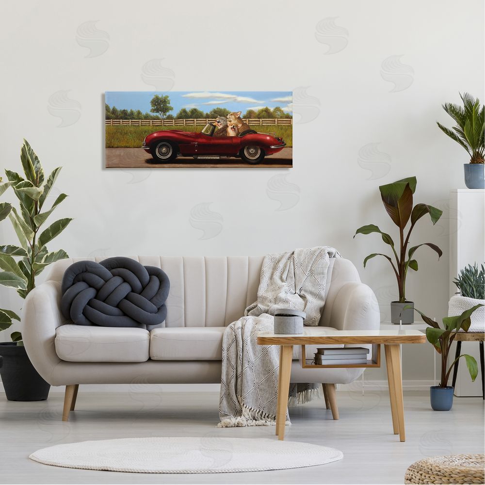 Lucia Heffernan Animals in Sports Car Canvas Wall Art in Room