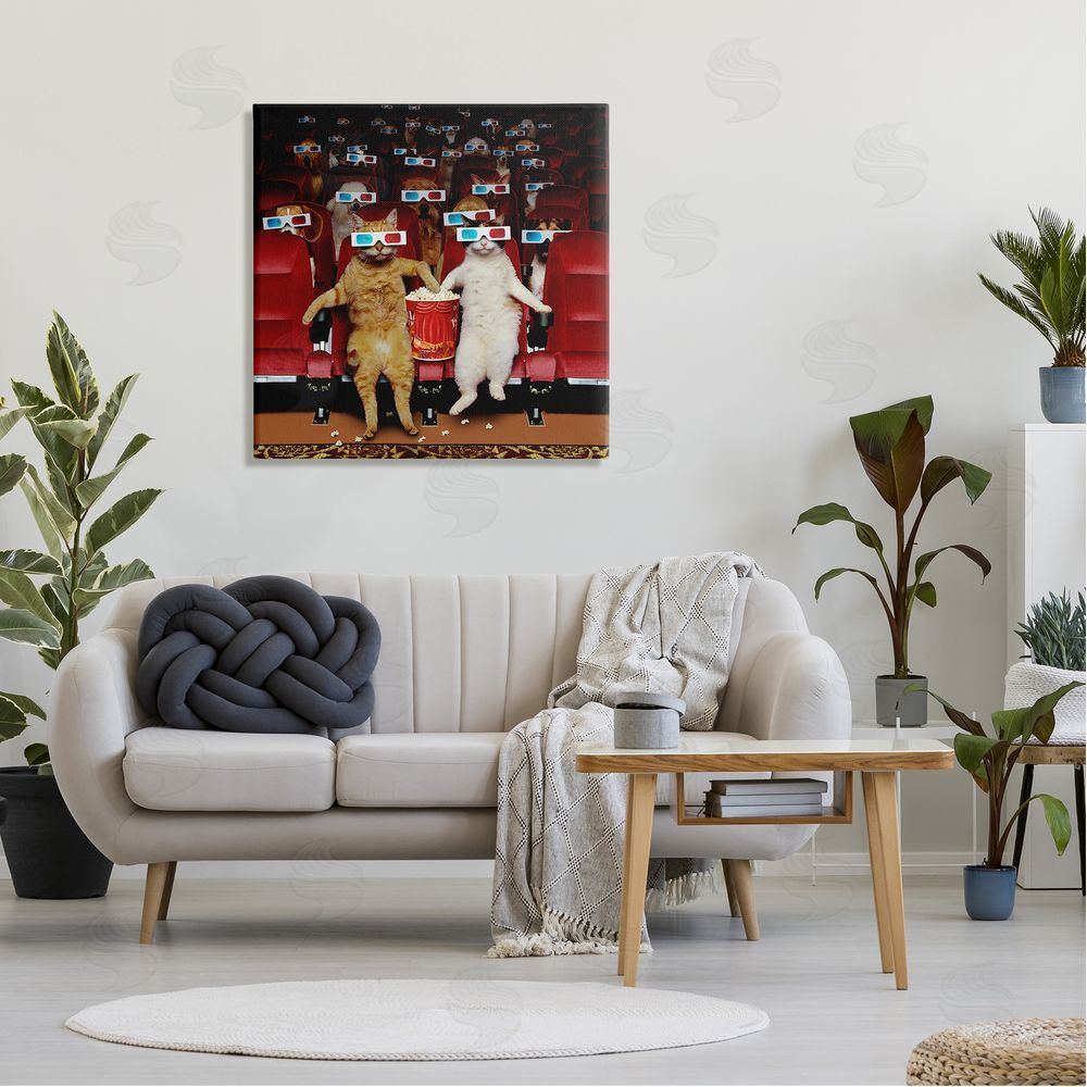 Lund Roeser Cats at 3D Movie Theater Canvas Wall Art in Room
