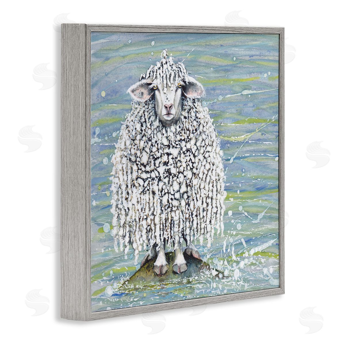 Maggie Vandewalle Abstract Sheep Modern Splatter Gray Framed Glicee Wall Art Print