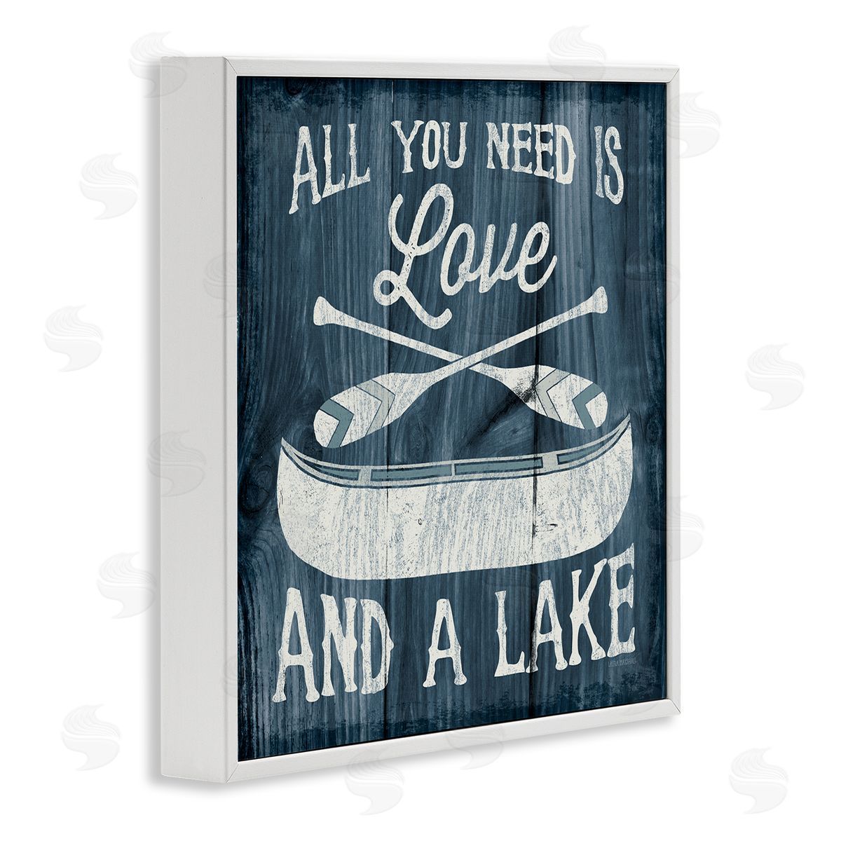 Laura Marshall Love & Lake Phrase White Framed Glicee Wall Art Print