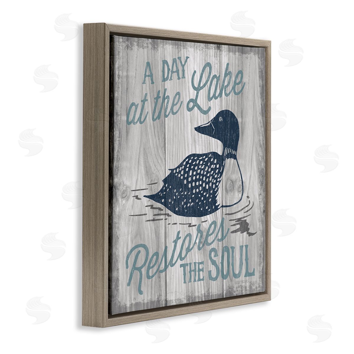 Laura Marshall Restores the Soul Phrase Brown Floating Frame Canvas Wall Art Print