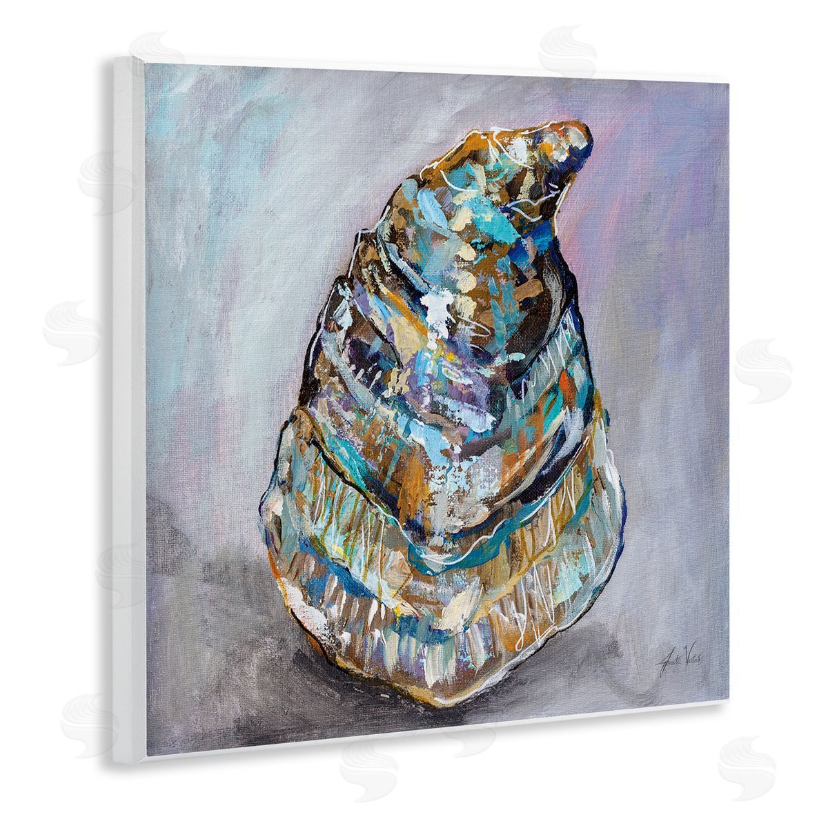 Jeanette Vertentes Modern Oyster Painting Wooden Wall Plaque Art Print