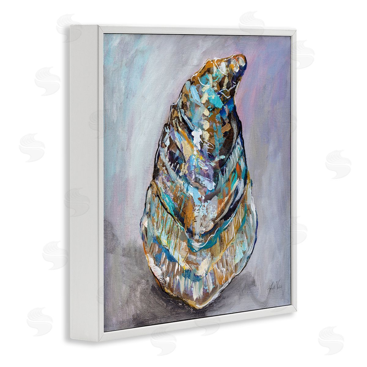 Jeanette Vertentes Modern Oyster Painting White Framed Glicee Wall Art Print