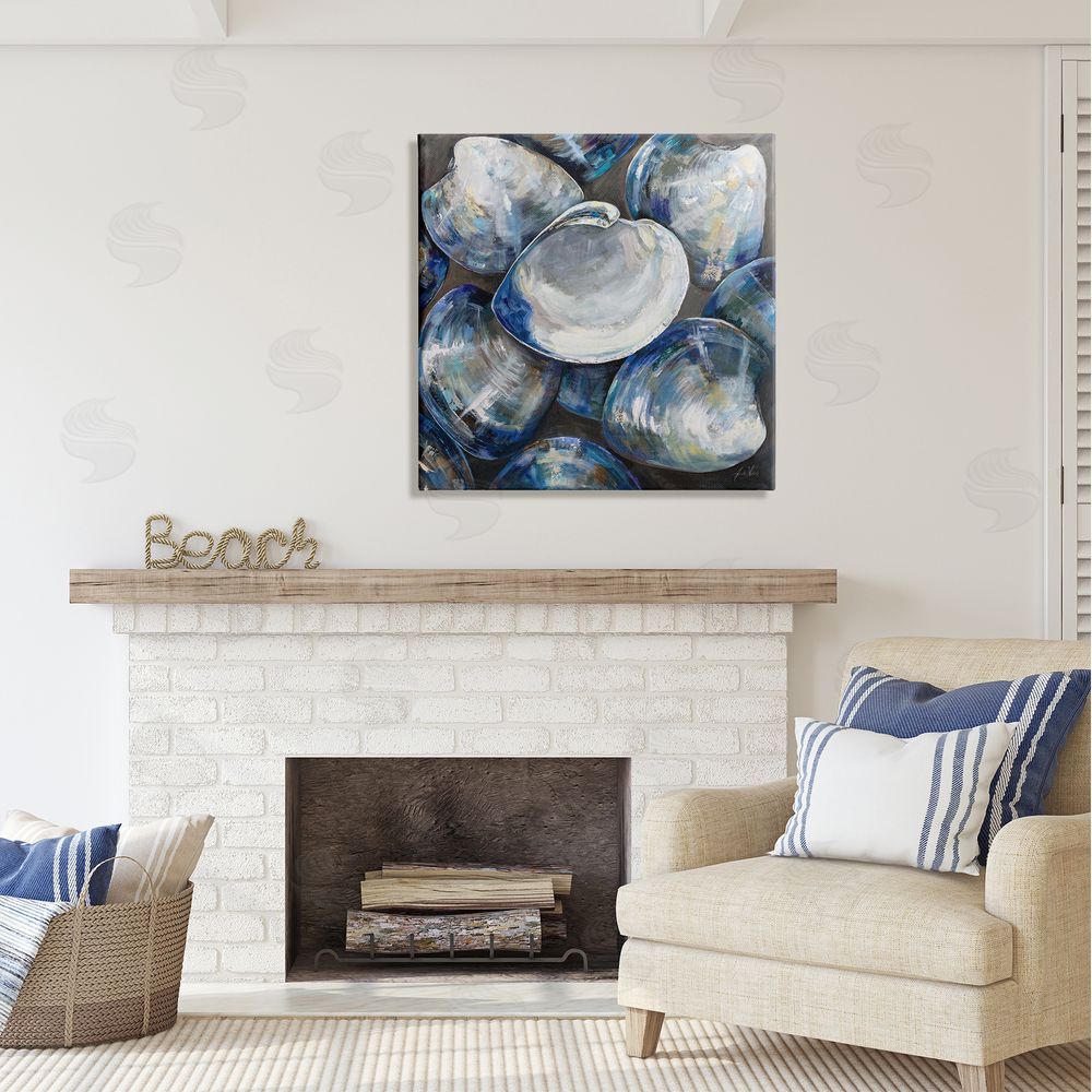 Jeanette Vertentes Clam Shells Painting Canvas Wall Art in Room